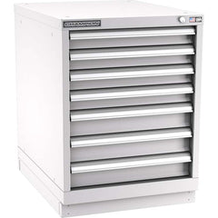 Champion Tool Storage - Modular Storage Cabinets; Type: Desk-Height Narrow Width Drawer Cabinet ; Number of Drawers: 7.000 ; Height (Inch): 29-7/8 ; Width (Inch): 22-3/16 ; Depth (Inch): 28-1/2 ; Color: Light Gray - Exact Tool & Supply