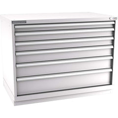 Champion Tool Storage - Modular Storage Cabinets; Type: Bench-Height Extra Width Drawer Cabinet ; Number of Drawers: 6.000 ; Height (Inch): 35-7/8 ; Width (Inch): 47 ; Depth (Inch): 28-1/2 ; Color: Light Gray - Exact Tool & Supply
