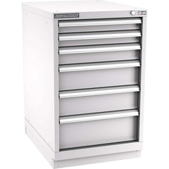 Champion Tool Storage - Modular Storage Cabinets; Type: Bench-Height Narrow Width Drawer Cabinet ; Number of Drawers: 6.000 ; Height (Inch): 35-7/8 ; Width (Inch): 22-3/16 ; Depth (Inch): 28-1/2 ; Color: Light Gray - Exact Tool & Supply