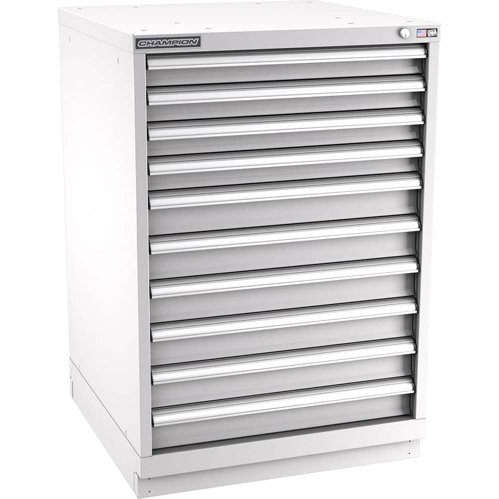 Champion Tool Storage - Modular Storage Cabinets; Type: Counter-Height Standard Width Drawer Cabinet ; Number of Drawers: 10.000 ; Height (Inch): 41-3/4 ; Width (Inch): 28-1/4 ; Depth (Inch): 28-1/2 ; Color: Light Gray - Exact Tool & Supply