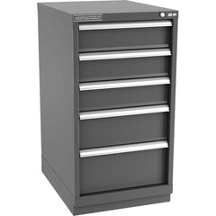 Champion Tool Storage - Modular Storage Cabinets; Type: Counter-Height Narrow Width Drawer Cabinet ; Number of Drawers: 5.000 ; Height (Inch): 41-3/4 ; Width (Inch): 22-3/16 ; Depth (Inch): 28-1/2 ; Color: Dark Gray - Exact Tool & Supply