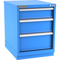 Champion Tool Storage - Modular Storage Cabinets; Type: Desk-Height Narrow Width Drawer Cabinet ; Number of Drawers: 3.000 ; Height (Inch): 29-7/8 ; Width (Inch): 22-3/16 ; Depth (Inch): 28-1/2 ; Color: Bright Blue - Exact Tool & Supply