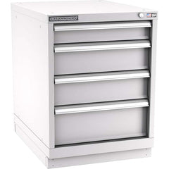 Champion Tool Storage - Modular Storage Cabinets; Type: Desk-Height Narrow Width Drawer Cabinet ; Number of Drawers: 4.000 ; Height (Inch): 29-7/8 ; Width (Inch): 22-3/16 ; Depth (Inch): 28-1/2 ; Color: Light Gray - Exact Tool & Supply