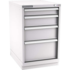 Champion Tool Storage - Modular Storage Cabinets; Type: Bench-Height Narrow Width Drawer Cabinet ; Number of Drawers: 4.000 ; Height (Inch): 35-7/8 ; Width (Inch): 22-3/16 ; Depth (Inch): 28-1/2 ; Color: Light Gray - Exact Tool & Supply