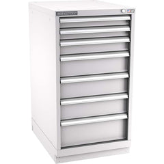 Champion Tool Storage - Modular Storage Cabinets; Type: Counter-Height Narrow Width Drawer Cabinet ; Number of Drawers: 7.000 ; Height (Inch): 41-3/4 ; Width (Inch): 22-3/16 ; Depth (Inch): 28-1/2 ; Color: Light Gray - Exact Tool & Supply