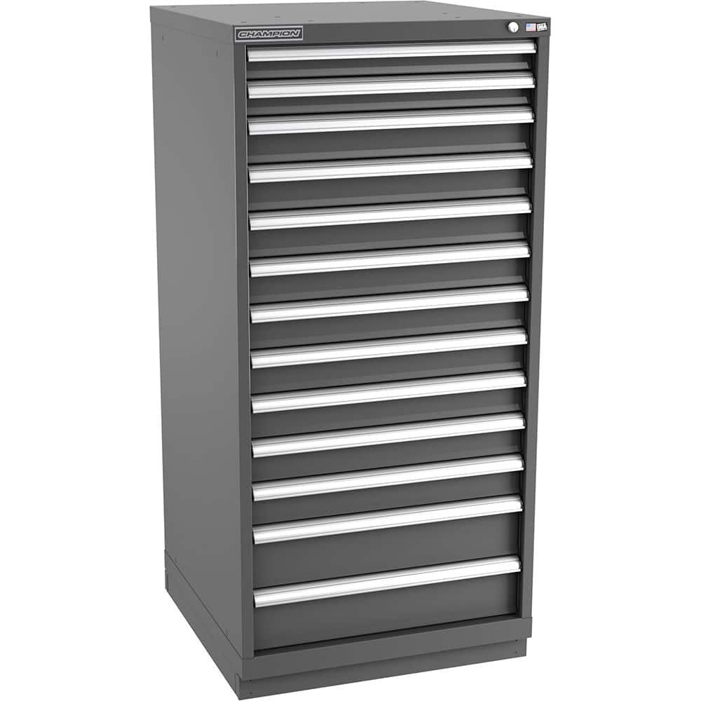 Champion Tool Storage - Modular Storage Cabinets; Type: Eye-Level Standard Width Drawer Cabinet ; Number of Drawers: 13.000 ; Height (Inch): 59-1/2 ; Width (Inch): 28-1/4 ; Depth (Inch): 28-1/2 ; Color: Dark Gray - Exact Tool & Supply