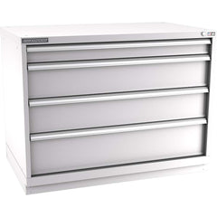 Champion Tool Storage - Modular Storage Cabinets; Type: Bench-Height Extra Width Drawer Cabinet ; Number of Drawers: 4.000 ; Height (Inch): 35-7/8 ; Width (Inch): 47 ; Depth (Inch): 28-1/2 ; Color: Light Gray - Exact Tool & Supply