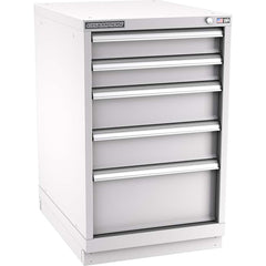 Champion Tool Storage - Modular Storage Cabinets; Type: Bench-Height Narrow Width Drawer Cabinet ; Number of Drawers: 5.000 ; Height (Inch): 35-7/8 ; Width (Inch): 22-3/16 ; Depth (Inch): 28-1/2 ; Color: Light Gray - Exact Tool & Supply