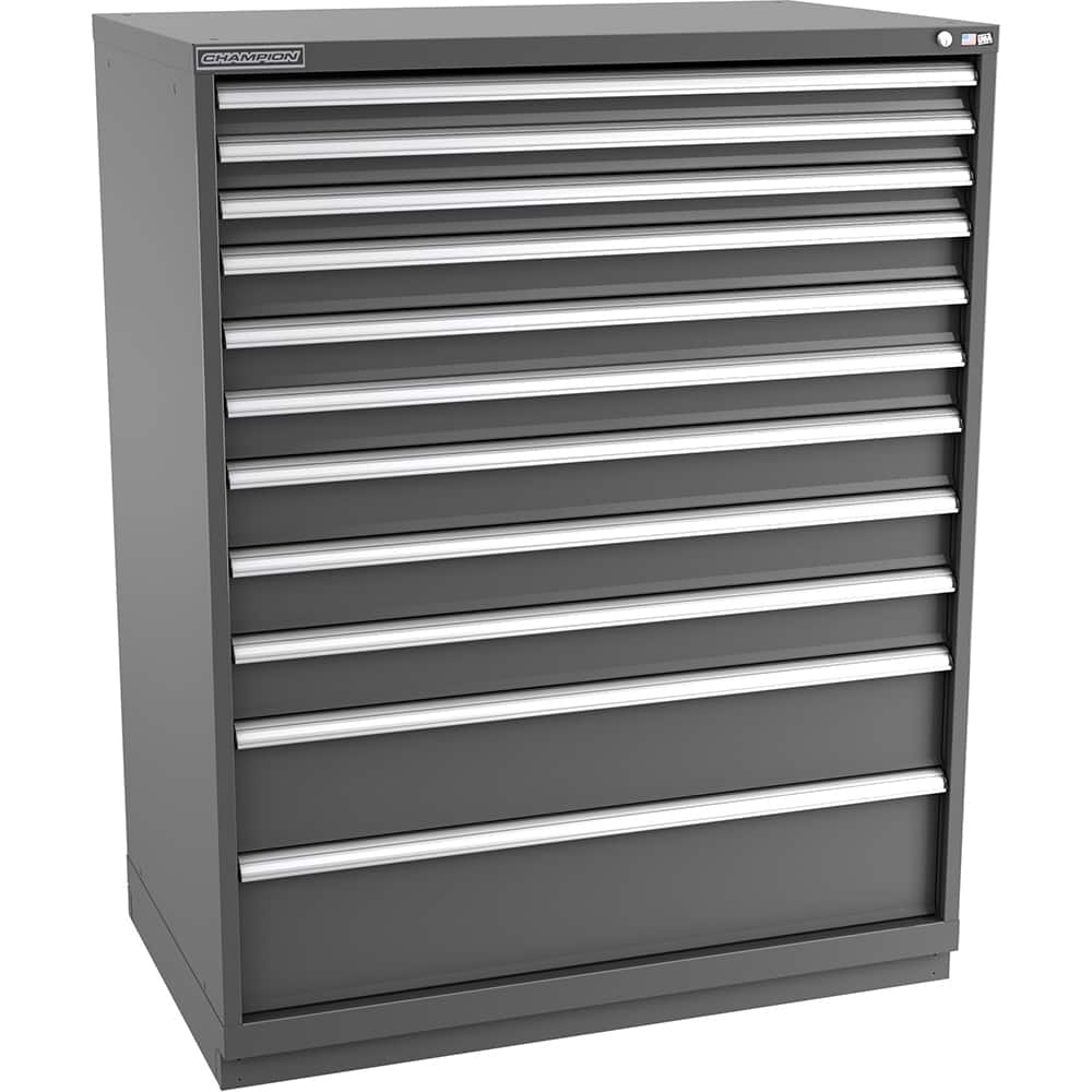 Champion Tool Storage - Modular Storage Cabinets; Type: Eye-Level Extra Width Drawer Cabinet ; Number of Drawers: 11.000 ; Height (Inch): 59-1/2 ; Width (Inch): 47 ; Depth (Inch): 28-1/2 ; Color: Dark Gray - Exact Tool & Supply