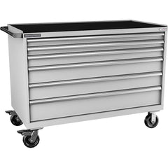 Champion Tool Storage - Mobile Work Centers; Type: Standard Depth Retainer Top Cabinet ; Load Capacity (Lb.): 440.000 ; Number of Drawers: 6 ; Width (Inch): 56-1/2 ; Depth (Inch): 28-1/2 ; Height (Inch): 43-1/4 - Exact Tool & Supply