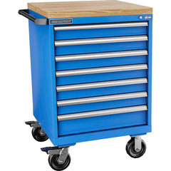 Champion Tool Storage - Mobile Work Centers; Type: Standard Depth Butcher Block Top Cabinet ; Load Capacity (Lb.): 440.000 ; Number of Drawers: 7 ; Width (Inch): 28-1/4 ; Depth (Inch): 28-1/2 ; Height (Inch): 43-1/4 - Exact Tool & Supply
