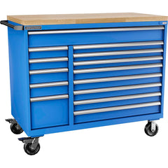 Champion Tool Storage - Mobile Work Centers; Type: Standard Depth Butcher Block Top Cabinet ; Load Capacity (Lb.): 440.000 ; Number of Drawers: 14 ; Width (Inch): 56-1/2 ; Depth (Inch): 28-1/2 ; Height (Inch): 39-3/8 - Exact Tool & Supply
