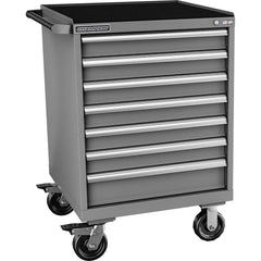 Champion Tool Storage - Mobile Work Centers; Type: Standard Depth Retainer Top Cabinet ; Load Capacity (Lb.): 440.000 ; Number of Drawers: 7 ; Width (Inch): 28-1/4 ; Depth (Inch): 28-1/2 ; Height (Inch): 43-1/4 - Exact Tool & Supply