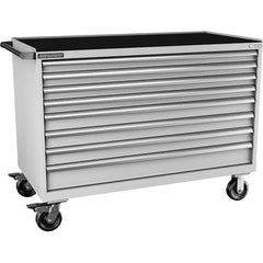 Champion Tool Storage - Mobile Work Centers; Type: Standard Depth Retainer Top Cabinet ; Load Capacity (Lb.): 440.000 ; Number of Drawers: 8 ; Width (Inch): 56-1/2 ; Depth (Inch): 28-1/2 ; Height (Inch): 43-1/4 - Exact Tool & Supply