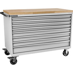 Champion Tool Storage - Mobile Work Centers; Type: Standard Depth Butcher Block Top Cabinet ; Load Capacity (Lb.): 440.000 ; Number of Drawers: 8 ; Width (Inch): 56-1/2 ; Depth (Inch): 28-1/2 ; Height (Inch): 43-1/4 - Exact Tool & Supply