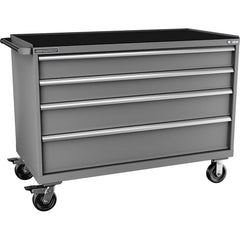 Champion Tool Storage - Mobile Work Centers; Type: Standard Depth Retainer Top Cabinet ; Load Capacity (Lb.): 440.000 ; Number of Drawers: 4 ; Width (Inch): 56-1/2 ; Depth (Inch): 28-1/2 ; Height (Inch): 43-1/4 - Exact Tool & Supply