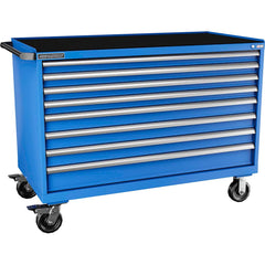 Champion Tool Storage - Mobile Work Centers; Type: Standard Depth Retainer Top Cabinet ; Load Capacity (Lb.): 440.000 ; Number of Drawers: 8 ; Width (Inch): 56-1/2 ; Depth (Inch): 28-1/2 ; Height (Inch): 43-1/4 - Exact Tool & Supply