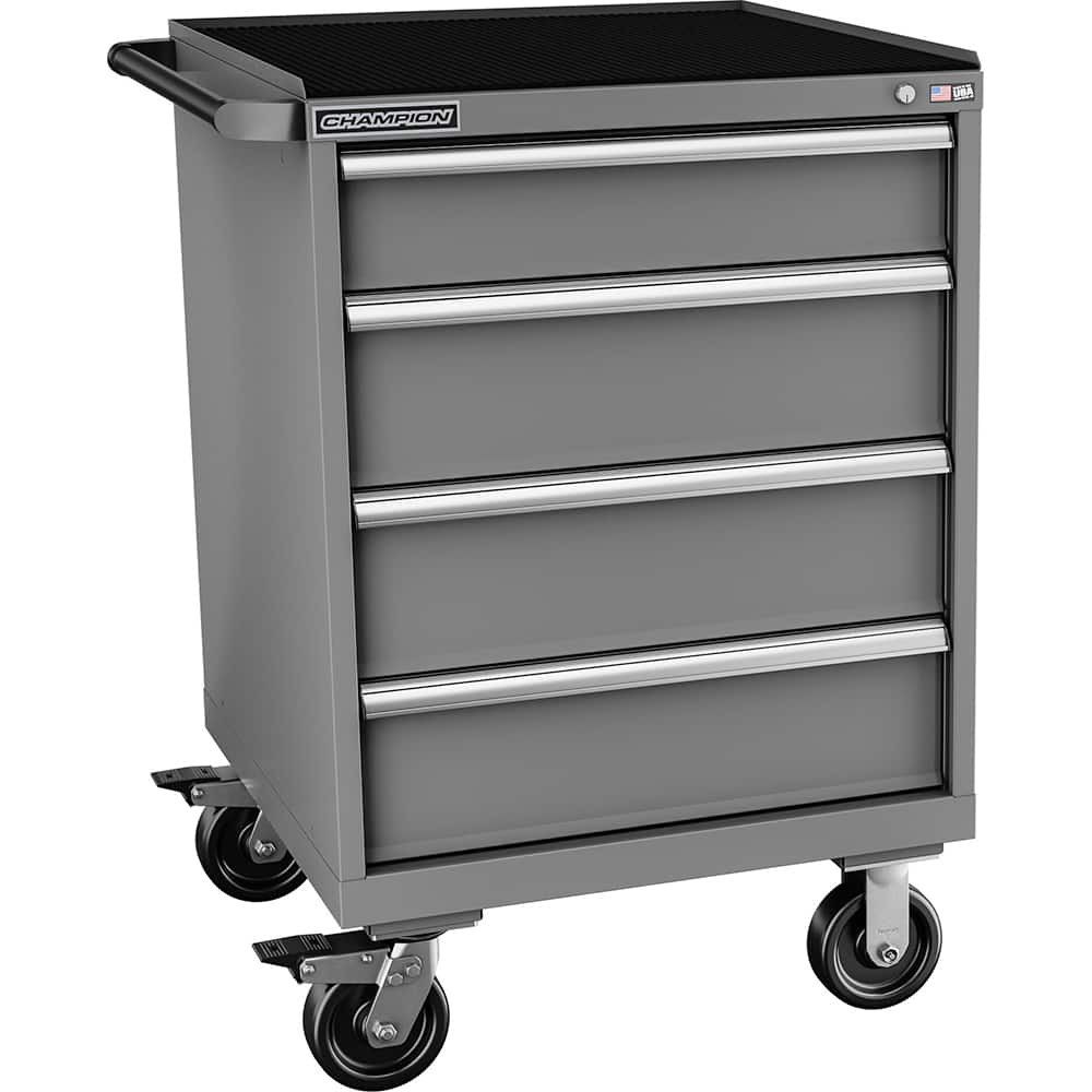 Champion Tool Storage - Mobile Work Centers; Type: Standard Depth Retainer Top Cabinet ; Load Capacity (Lb.): 440.000 ; Number of Drawers: 4 ; Width (Inch): 28-1/4 ; Depth (Inch): 28-1/2 ; Height (Inch): 43-1/4 - Exact Tool & Supply