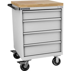 Champion Tool Storage - Mobile Work Centers; Type: Standard Depth Butcher Block Top Cabinet ; Load Capacity (Lb.): 440.000 ; Number of Drawers: 4 ; Width (Inch): 28-1/4 ; Depth (Inch): 28-1/2 ; Height (Inch): 43-1/4 - Exact Tool & Supply