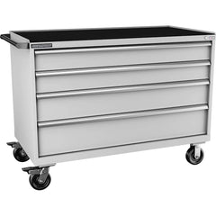 Champion Tool Storage - Mobile Work Centers; Type: Standard Depth Retainer Top Cabinet ; Load Capacity (Lb.): 440.000 ; Number of Drawers: 4 ; Width (Inch): 56-1/2 ; Depth (Inch): 28-1/2 ; Height (Inch): 43-1/4 - Exact Tool & Supply