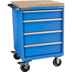 Champion Tool Storage - Mobile Work Centers; Type: Standard Depth Butcher Block Top Cabinet ; Load Capacity (Lb.): 440.000 ; Number of Drawers: 4 ; Width (Inch): 28-1/4 ; Depth (Inch): 28-1/2 ; Height (Inch): 43-1/4 - Exact Tool & Supply