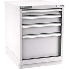 Champion Tool Storage - Modular Storage Cabinets; Type: Desk-Height Narrow Width Drawer Cabinet ; Number of Drawers: 4.000 ; Height (Inch): 29-7/8 ; Width (Inch): 22-3/16 ; Depth (Inch): 28-1/2 ; Color: Light Gray - Exact Tool & Supply