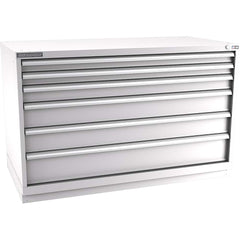Champion Tool Storage - Modular Storage Cabinets; Type: Bench-Height Double Width Drawer Cabinet ; Number of Drawers: 6.000 ; Height (Inch): 35-7/8 ; Width (Inch): 56-1/2 ; Depth (Inch): 28-1/2 ; Color: Light Gray - Exact Tool & Supply