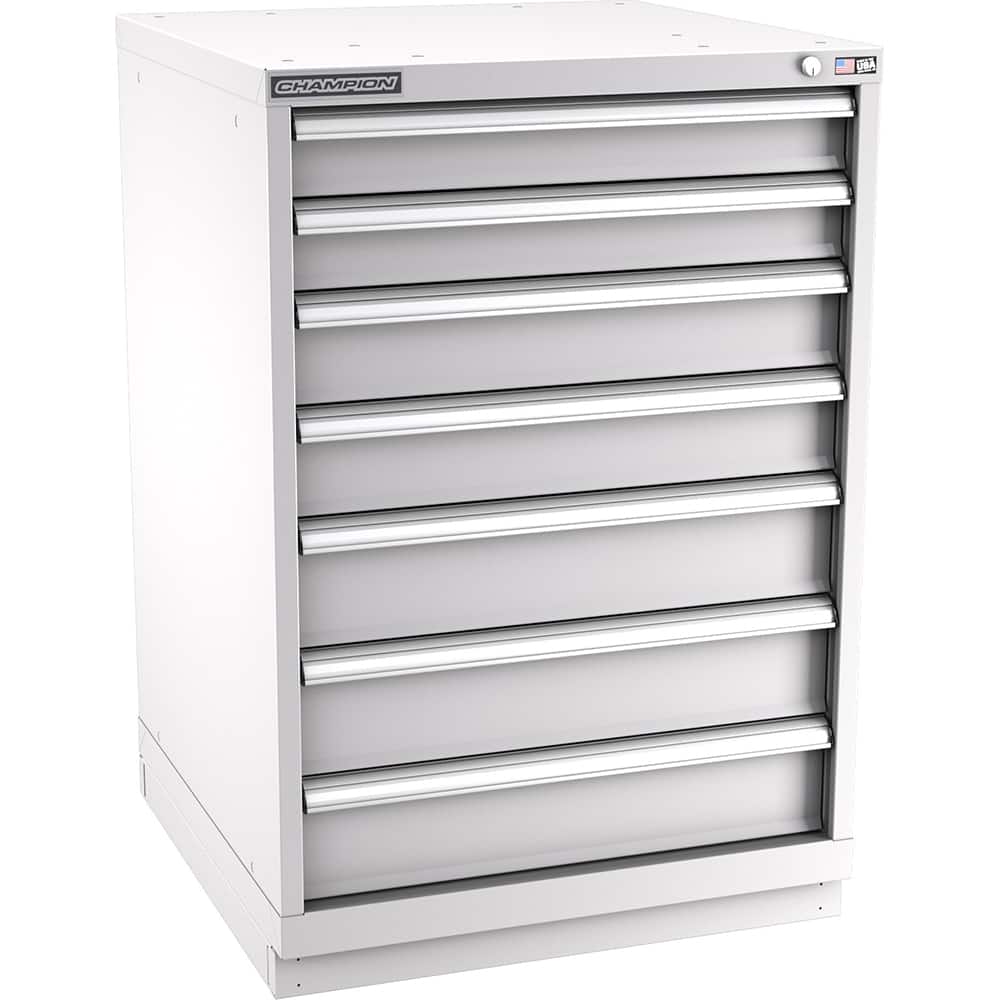 Champion Tool Storage - Modular Storage Cabinets; Type: Counter-Height Standard Width Drawer Cabinet ; Number of Drawers: 7.000 ; Height (Inch): 41-3/4 ; Width (Inch): 28-1/4 ; Depth (Inch): 28-1/2 ; Color: Light Gray - Exact Tool & Supply