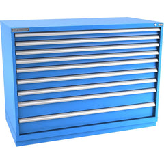 Champion Tool Storage - Modular Storage Cabinets; Type: Counter-Height Double Width Drawer Cabinet ; Number of Drawers: 9.000 ; Height (Inch): 41-3/4 ; Width (Inch): 56-1/2 ; Depth (Inch): 28-1/2 ; Color: Bright Blue - Exact Tool & Supply