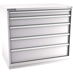 Champion Tool Storage - Modular Storage Cabinets; Type: Counter-Height Extra Width Drawer Cabinet ; Number of Drawers: 5.000 ; Height (Inch): 41-3/4 ; Width (Inch): 47 ; Depth (Inch): 28-1/2 ; Color: Light Gray - Exact Tool & Supply