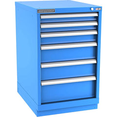 Champion Tool Storage - Modular Storage Cabinets; Type: Bench-Height Narrow Width Drawer Cabinet ; Number of Drawers: 6.000 ; Height (Inch): 35-7/8 ; Width (Inch): 22-3/16 ; Depth (Inch): 28-1/2 ; Color: Bright Blue - Exact Tool & Supply