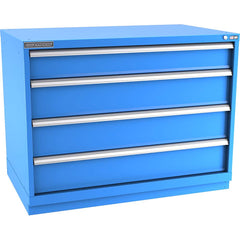 Champion Tool Storage - Modular Storage Cabinets; Type: Bench-Height Extra Width Drawer Cabinet ; Number of Drawers: 4.000 ; Height (Inch): 35-7/8 ; Width (Inch): 47 ; Depth (Inch): 28-1/2 ; Color: Bright Blue - Exact Tool & Supply
