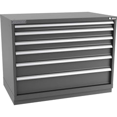 Champion Tool Storage - Modular Storage Cabinets; Type: Bench-Height Extra Width Drawer Cabinet ; Number of Drawers: 6.000 ; Height (Inch): 35-7/8 ; Width (Inch): 47 ; Depth (Inch): 28-1/2 ; Color: Dark Gray - Exact Tool & Supply
