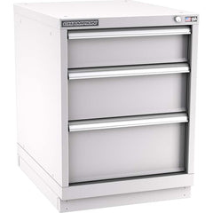 Champion Tool Storage - Modular Storage Cabinets; Type: Desk-Height Narrow Width Drawer Cabinet ; Number of Drawers: 3.000 ; Height (Inch): 29-7/8 ; Width (Inch): 22-3/16 ; Depth (Inch): 28-1/2 ; Color: Light Gray - Exact Tool & Supply