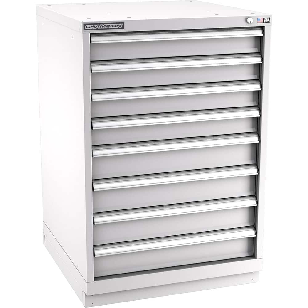 Champion Tool Storage - Modular Storage Cabinets; Type: Counter-Height Standard Width Drawer Cabinet ; Number of Drawers: 8.000 ; Height (Inch): 41-3/4 ; Width (Inch): 28-1/4 ; Depth (Inch): 28-1/2 ; Color: Light Gray - Exact Tool & Supply