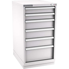 Champion Tool Storage - Modular Storage Cabinets; Type: Counter-Height Narrow Width Drawer Cabinet ; Number of Drawers: 6.000 ; Height (Inch): 41-3/4 ; Width (Inch): 22-3/16 ; Depth (Inch): 28-1/2 ; Color: Light Gray - Exact Tool & Supply