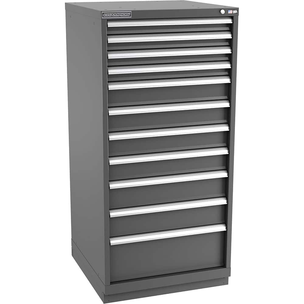 Champion Tool Storage - Modular Storage Cabinets; Type: Eye-Level Standard Width Drawer Cabinet ; Number of Drawers: 11.000 ; Height (Inch): 59-1/2 ; Width (Inch): 28-1/4 ; Depth (Inch): 28-1/2 ; Color: Dark Gray - Exact Tool & Supply