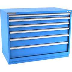 Champion Tool Storage - Modular Storage Cabinets; Type: Bench-Height Extra Width Drawer Cabinet ; Number of Drawers: 6.000 ; Height (Inch): 35-7/8 ; Width (Inch): 47 ; Depth (Inch): 28-1/2 ; Color: Bright Blue - Exact Tool & Supply
