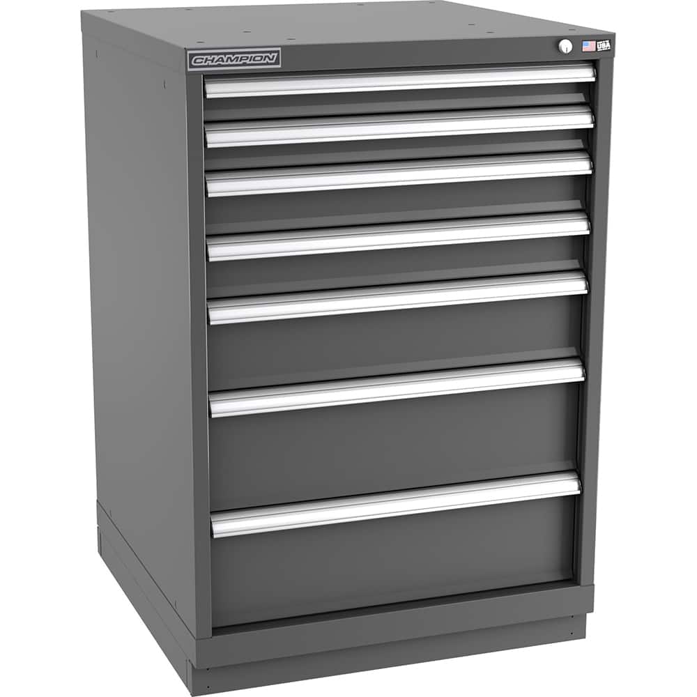 Champion Tool Storage - Modular Storage Cabinets; Type: Counter-Height Standard Width Drawer Cabinet ; Number of Drawers: 7.000 ; Height (Inch): 41-3/4 ; Width (Inch): 28-1/4 ; Depth (Inch): 28-1/2 ; Color: Dark Gray - Exact Tool & Supply