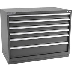 Champion Tool Storage - Modular Storage Cabinets; Type: Bench-Height Extra Width Drawer Cabinet ; Number of Drawers: 6.000 ; Height (Inch): 35-7/8 ; Width (Inch): 47 ; Depth (Inch): 28-1/2 ; Color: Dark Gray - Exact Tool & Supply