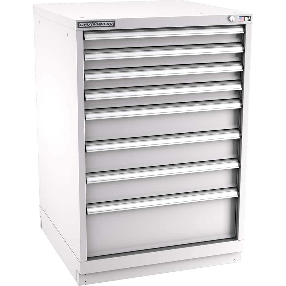 Champion Tool Storage - Modular Storage Cabinets; Type: Counter-Height Standard Width Drawer Cabinet ; Number of Drawers: 8.000 ; Height (Inch): 41-3/4 ; Width (Inch): 28-1/4 ; Depth (Inch): 28-1/2 ; Color: Light Gray - Exact Tool & Supply