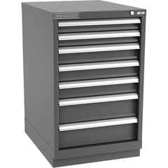 Champion Tool Storage - Modular Storage Cabinets; Type: Bench-Height Narrow Width Drawer Cabinet ; Number of Drawers: 7.000 ; Height (Inch): 35-7/8 ; Width (Inch): 22-3/16 ; Depth (Inch): 28-1/2 ; Color: Dark Gray - Exact Tool & Supply