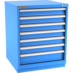 Champion Tool Storage - Modular Storage Cabinets; Type: Bench-Height Standard Width Drawer Cabinet ; Number of Drawers: 7.000 ; Height (Inch): 35-7/8 ; Width (Inch): 28-1/4 ; Depth (Inch): 28-1/2 ; Color: Bright Blue - Exact Tool & Supply