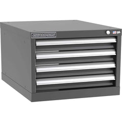 Champion Tool Storage - Modular Storage Cabinets; Type: Under-Desk Narrow Width Drawer Cabinet ; Number of Drawers: 4.000 ; Height (Inch): 15-3/4 ; Width (Inch): 22-3/16 ; Depth (Inch): 28-1/2 ; Color: Dark Gray - Exact Tool & Supply