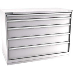 Champion Tool Storage - Modular Storage Cabinets; Type: Counter-Height Double Width Drawer Cabinet ; Number of Drawers: 5.000 ; Height (Inch): 41-3/4 ; Width (Inch): 56-1/2 ; Depth (Inch): 28-1/2 ; Color: Light Gray - Exact Tool & Supply