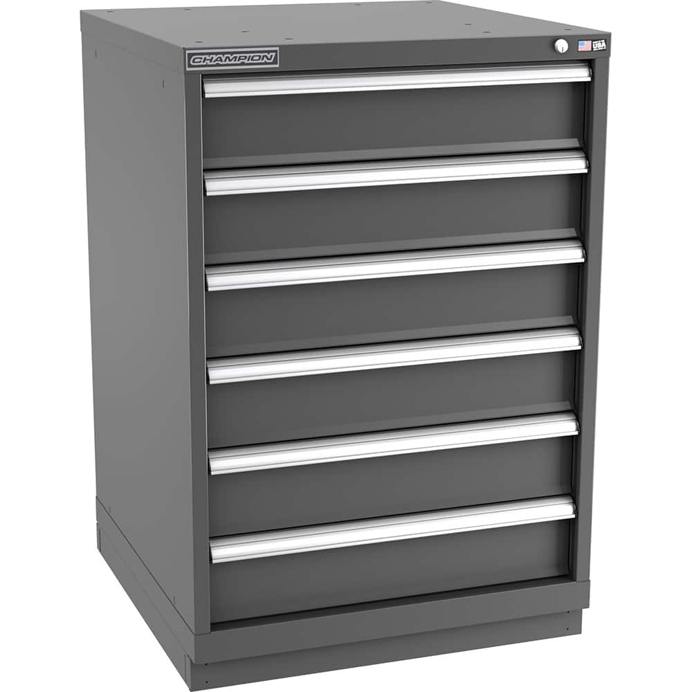 Champion Tool Storage - Modular Storage Cabinets; Type: Counter-Height Standard Width Drawer Cabinet ; Number of Drawers: 6.000 ; Height (Inch): 41-3/4 ; Width (Inch): 28-1/4 ; Depth (Inch): 28-1/2 ; Color: Dark Gray - Exact Tool & Supply