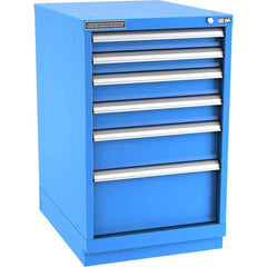 Champion Tool Storage - Modular Storage Cabinets; Type: Bench-Height Narrow Width Drawer Cabinet ; Number of Drawers: 6.000 ; Height (Inch): 35-7/8 ; Width (Inch): 22-3/16 ; Depth (Inch): 28-1/2 ; Color: Bright Blue - Exact Tool & Supply