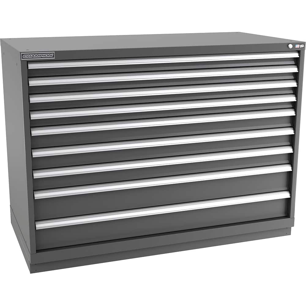 Champion Tool Storage - Modular Storage Cabinets; Type: Counter-Height Double Width Drawer Cabinet ; Number of Drawers: 9.000 ; Height (Inch): 41-3/4 ; Width (Inch): 56-1/2 ; Depth (Inch): 28-1/2 ; Color: Dark Gray - Exact Tool & Supply