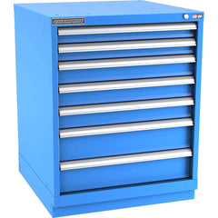Champion Tool Storage - Modular Storage Cabinets; Type: Bench-Height Standard Width Drawer Cabinet ; Number of Drawers: 7.000 ; Height (Inch): 35-7/8 ; Width (Inch): 28-1/4 ; Depth (Inch): 28-1/2 ; Color: Bright Blue - Exact Tool & Supply