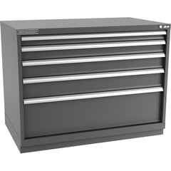 Champion Tool Storage - Modular Storage Cabinets; Type: Bench-Height Extra Width Drawer Cabinet ; Number of Drawers: 5.000 ; Height (Inch): 35-7/8 ; Width (Inch): 47 ; Depth (Inch): 28-1/2 ; Color: Dark Gray - Exact Tool & Supply